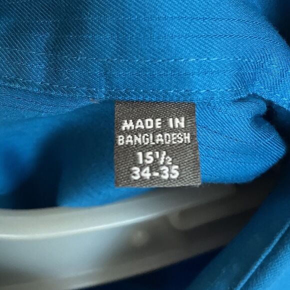 Kenneth Cole Shirt Men’s Medium Reg Reaction Blue Long Sleeve Button Up - Picture 4 of 9